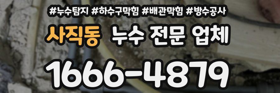 사직동 누수 전문 업체