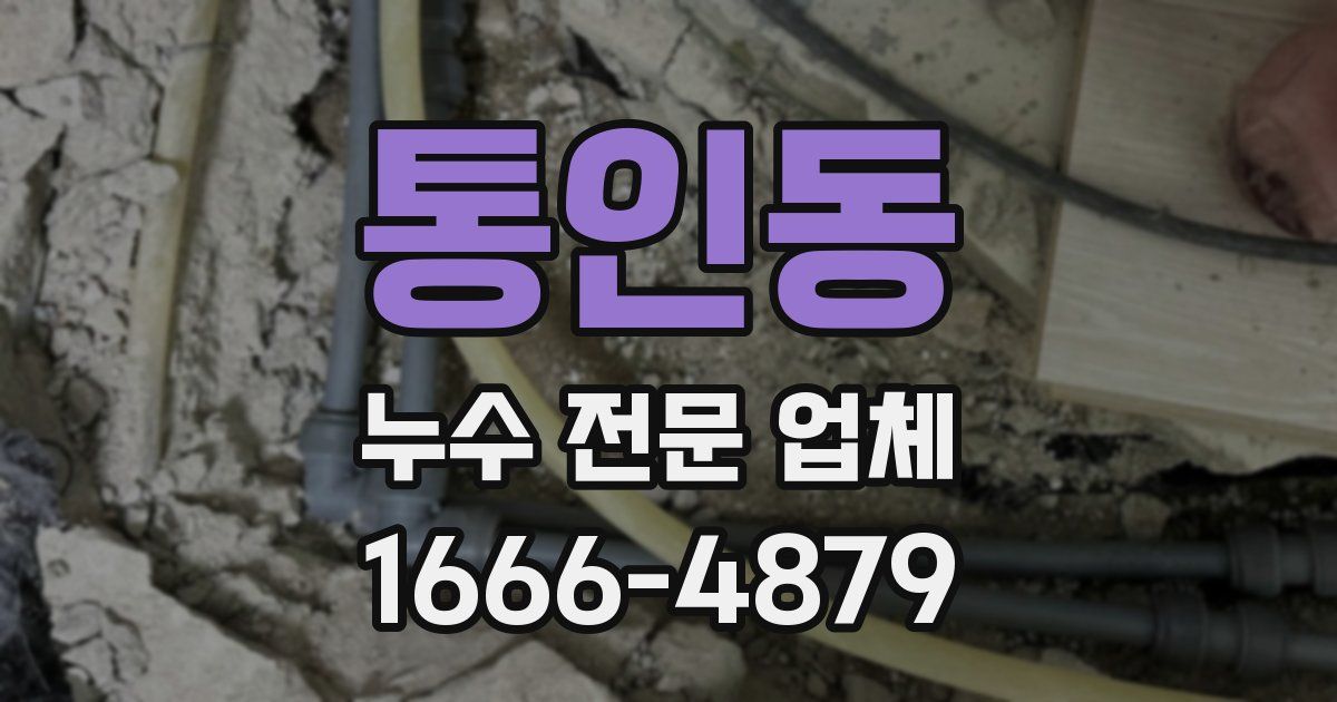 통인동 누수 전문 업체