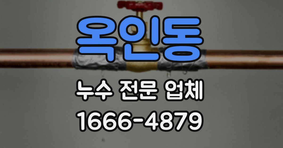 옥인동 누수 전문 업체
