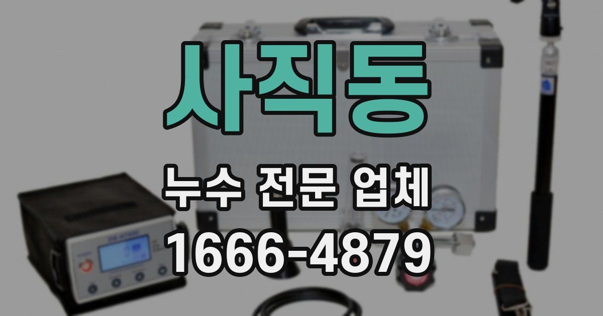 사직동 누수 전문 업체