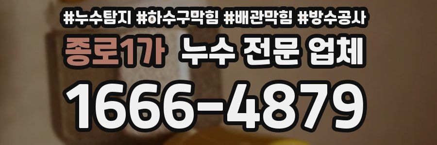 종로1가 누수 전문 업체