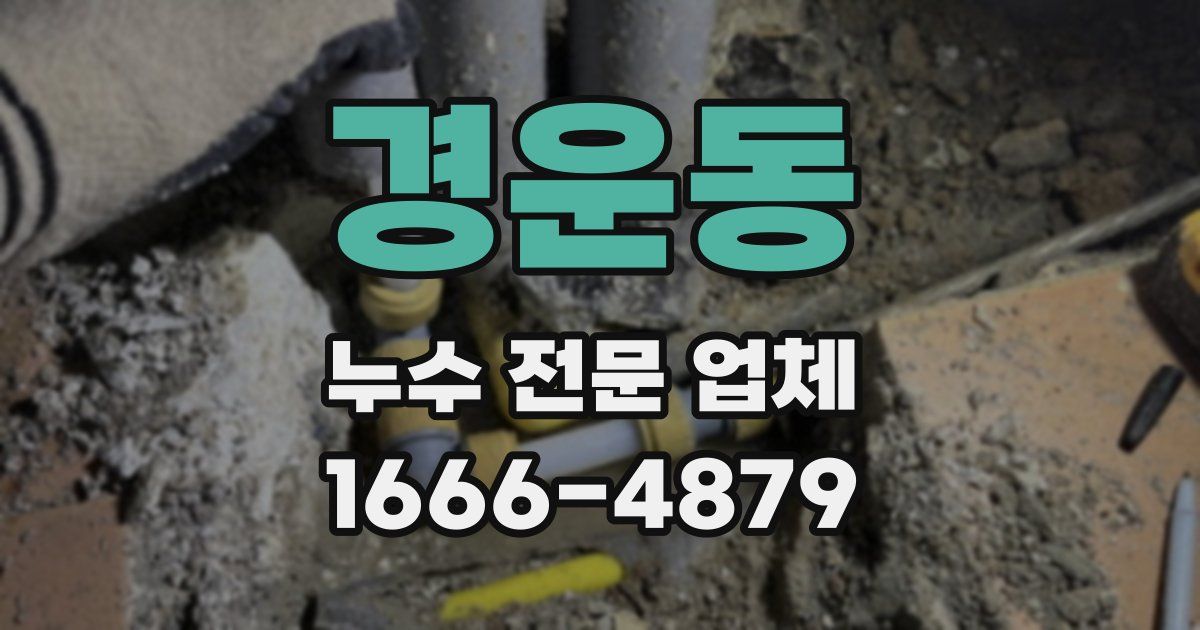 경운동 누수 전문 업체