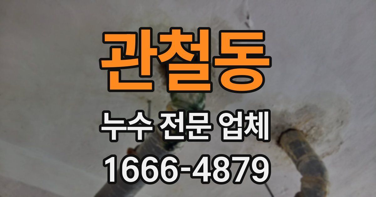 관철동 누수 전문 업체
