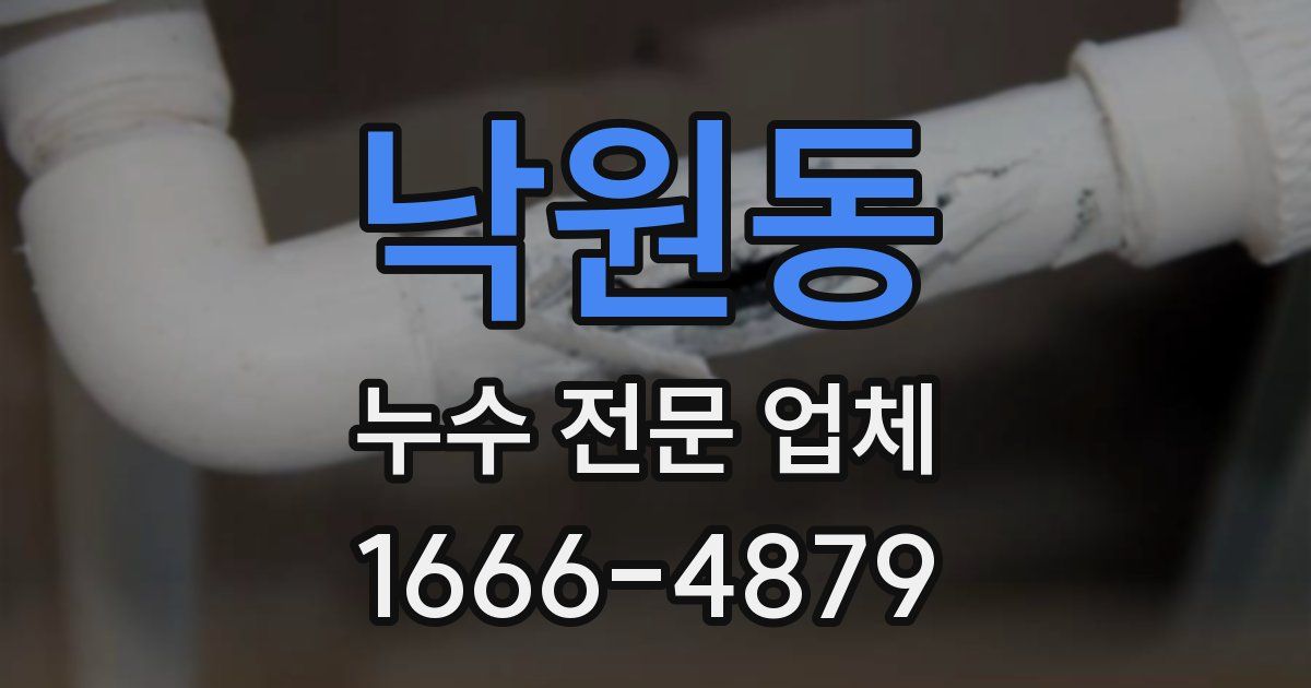 낙원동 누수 전문 업체