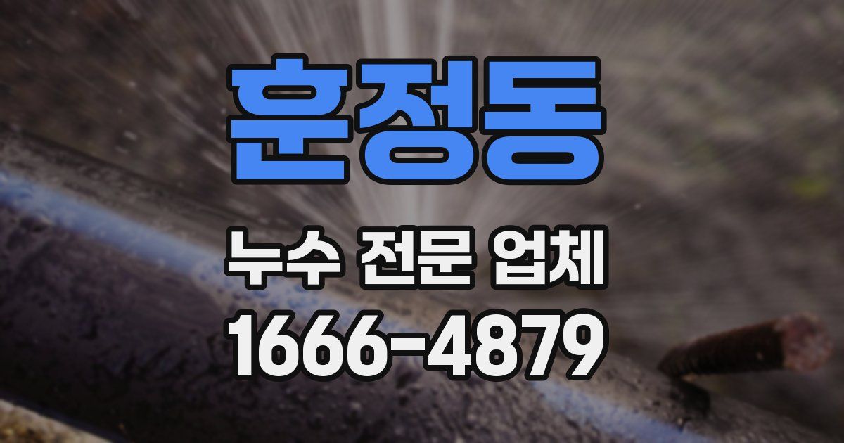 훈정동 누수 전문 업체