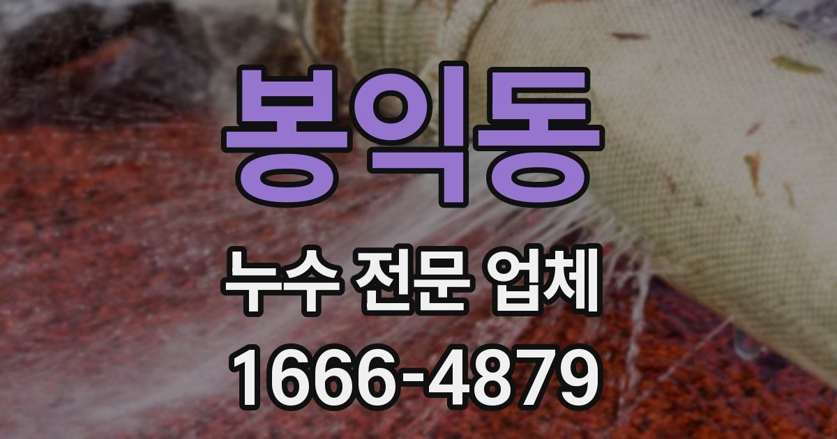 봉익동 누수 전문 업체
