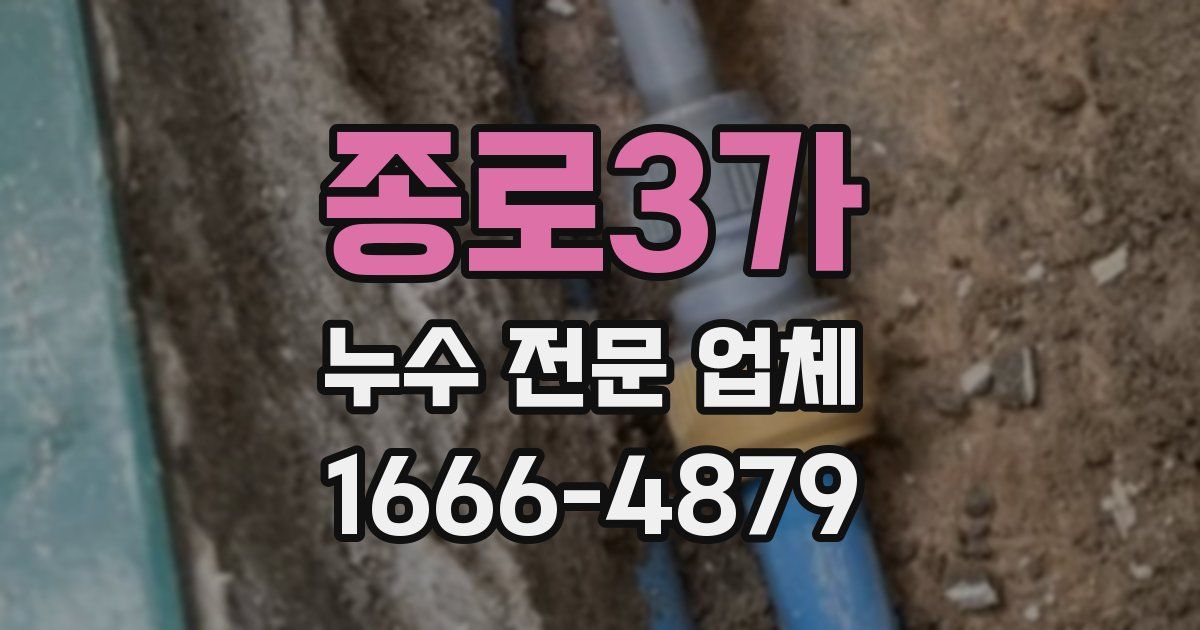종로3가 누수 전문 업체