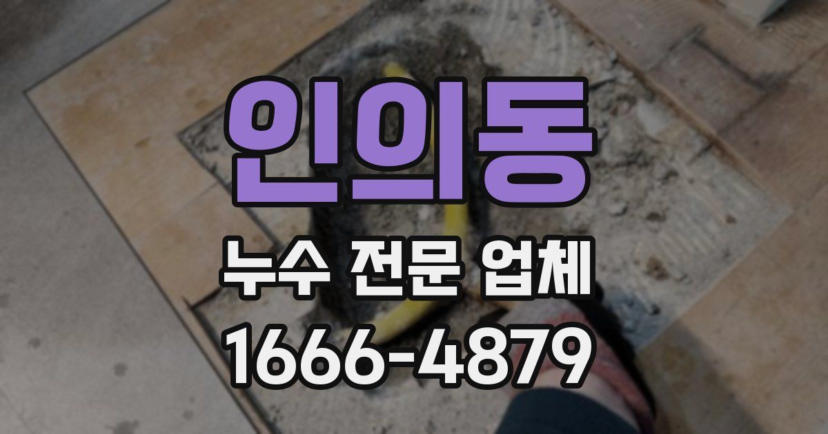 인의동 누수 전문 업체