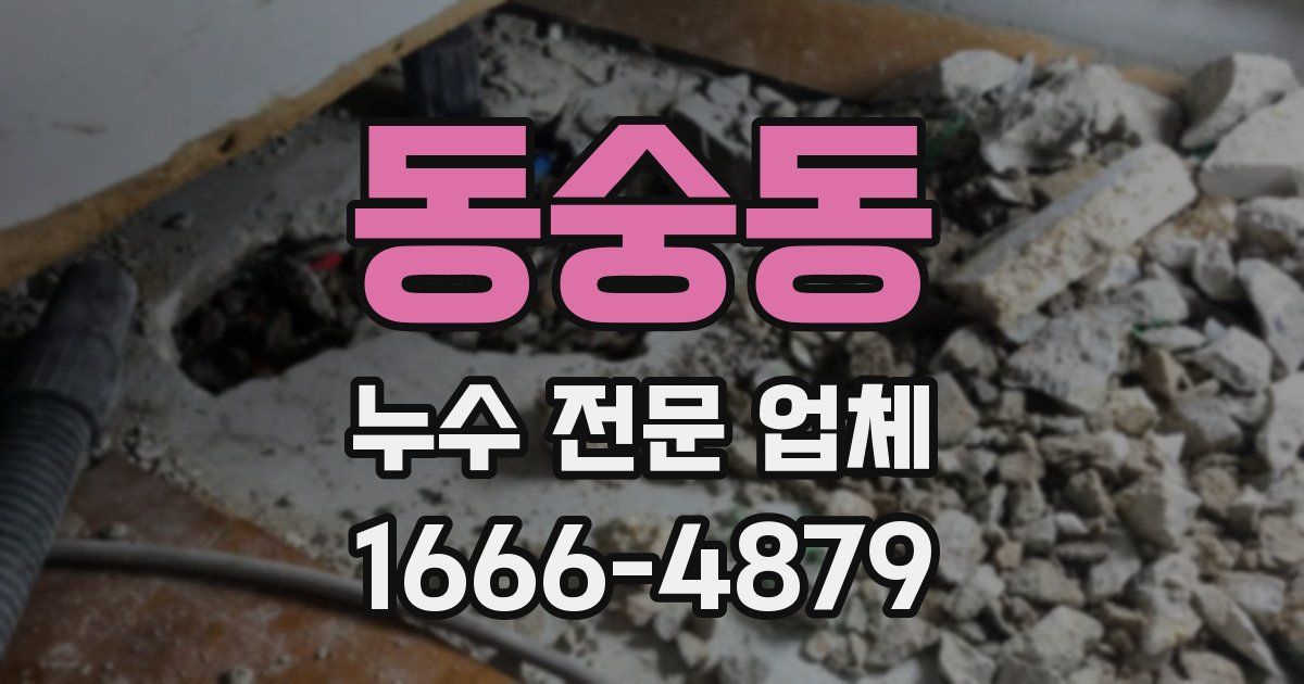 동숭동 누수 전문 업체