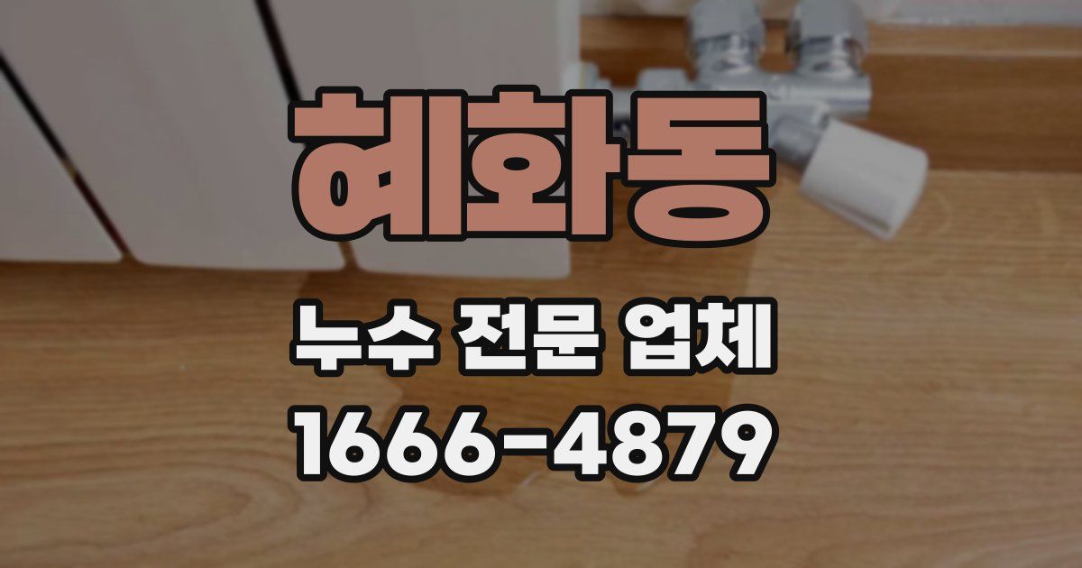 혜화동 누수 전문 업체