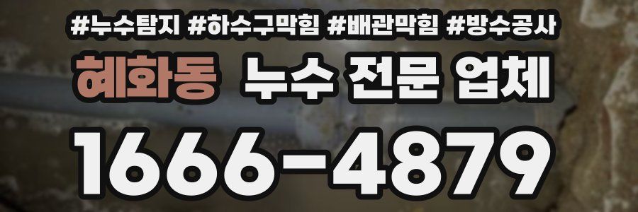 혜화동 누수 전문 업체