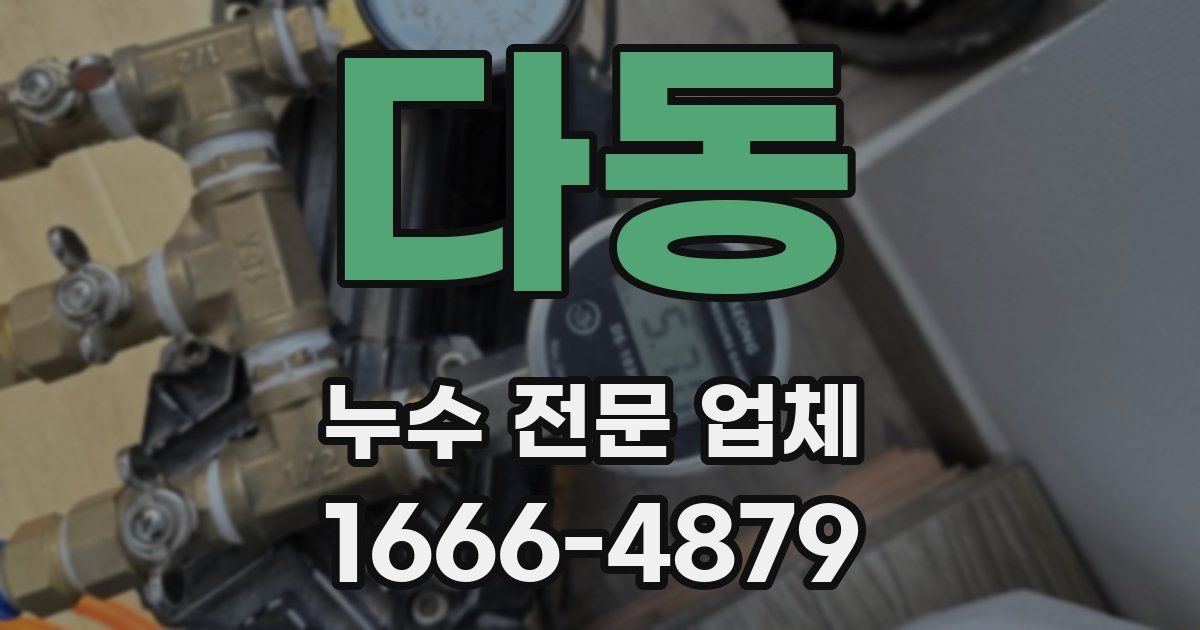 다동 누수 전문 업체