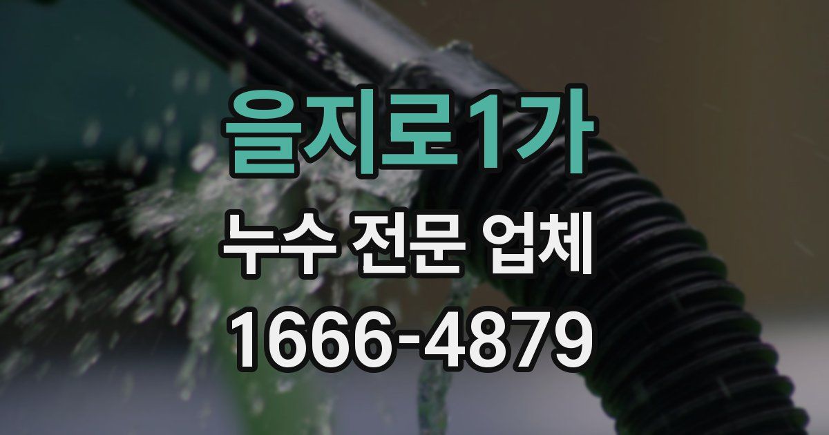 을지로1가 누수 전문 업체