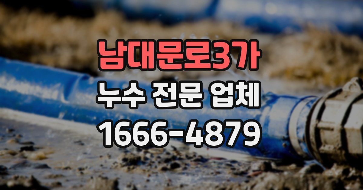 남대문로3가 누수 전문 업체
