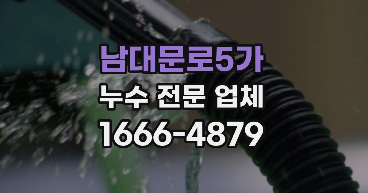 남대문로5가 누수 전문 업체
