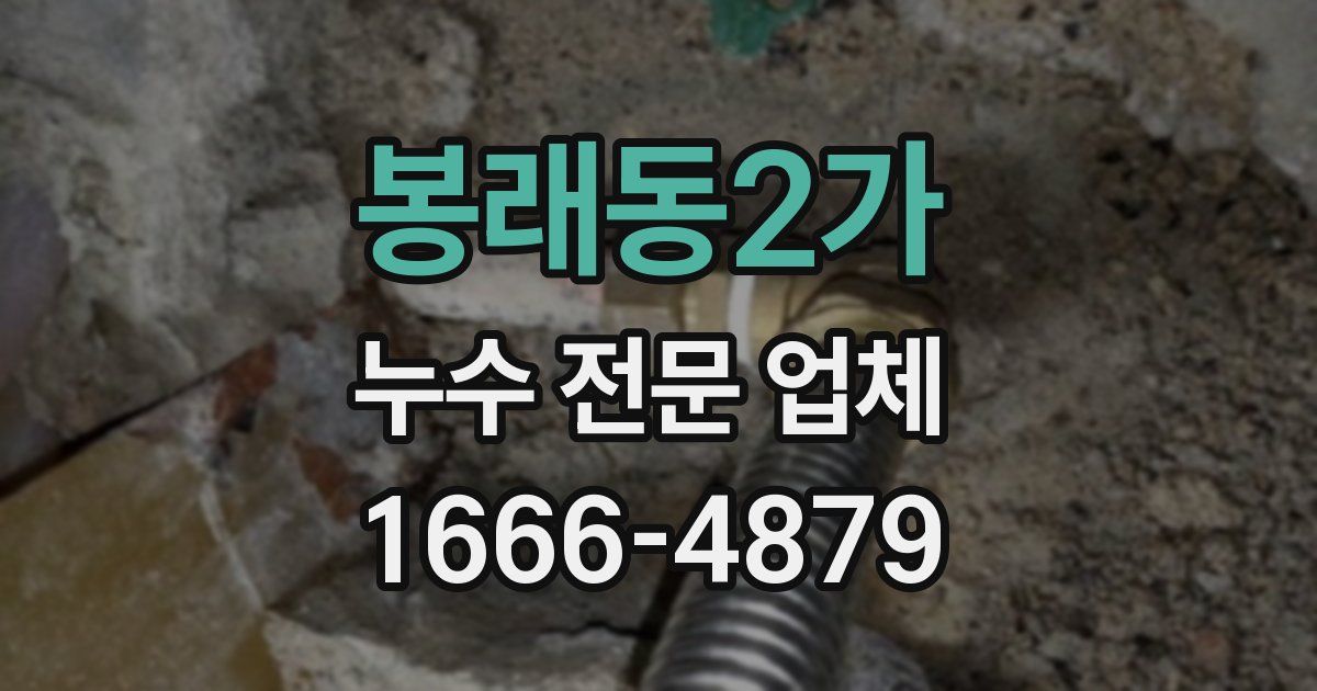 봉래동2가 누수 전문 업체