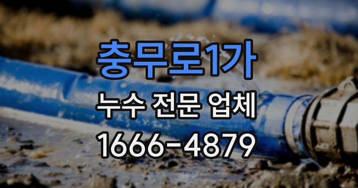충무로1가 누수 전문 업체