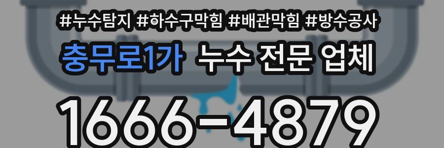충무로1가 누수 전문 업체