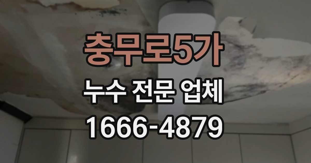 충무로5가 누수 전문 업체