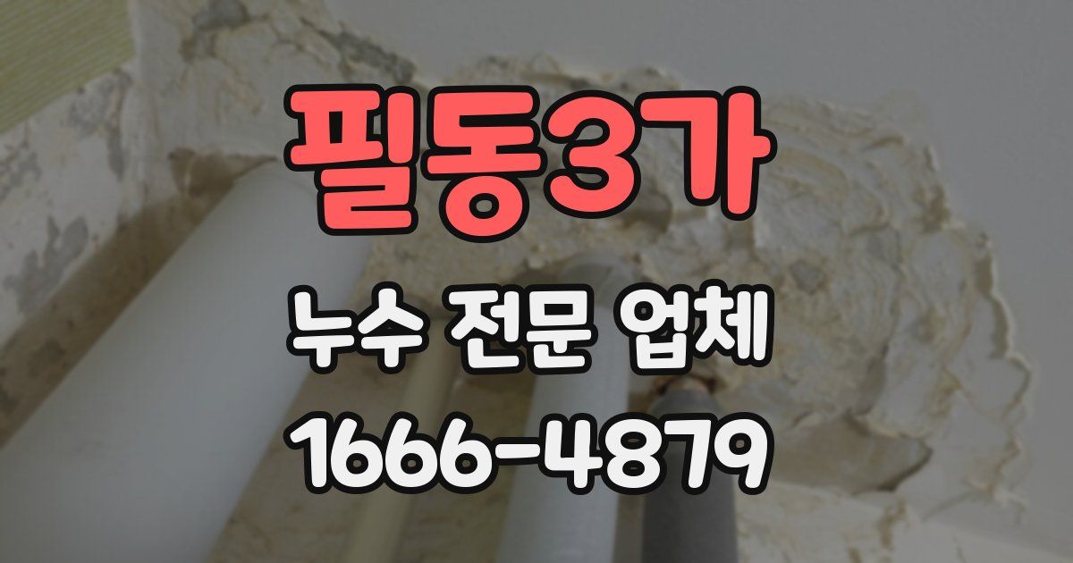 필동3가 누수 전문 업체