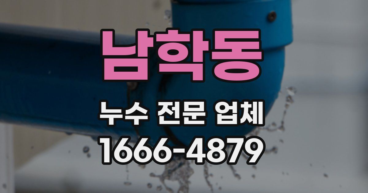 남학동 누수 전문 업체