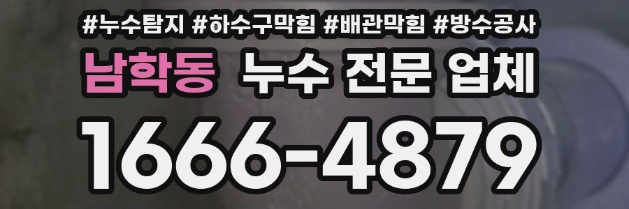 남학동 누수 전문 업체