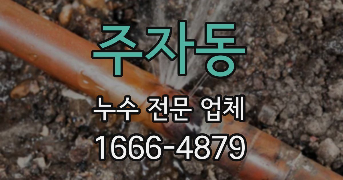 주자동 누수 전문 업체