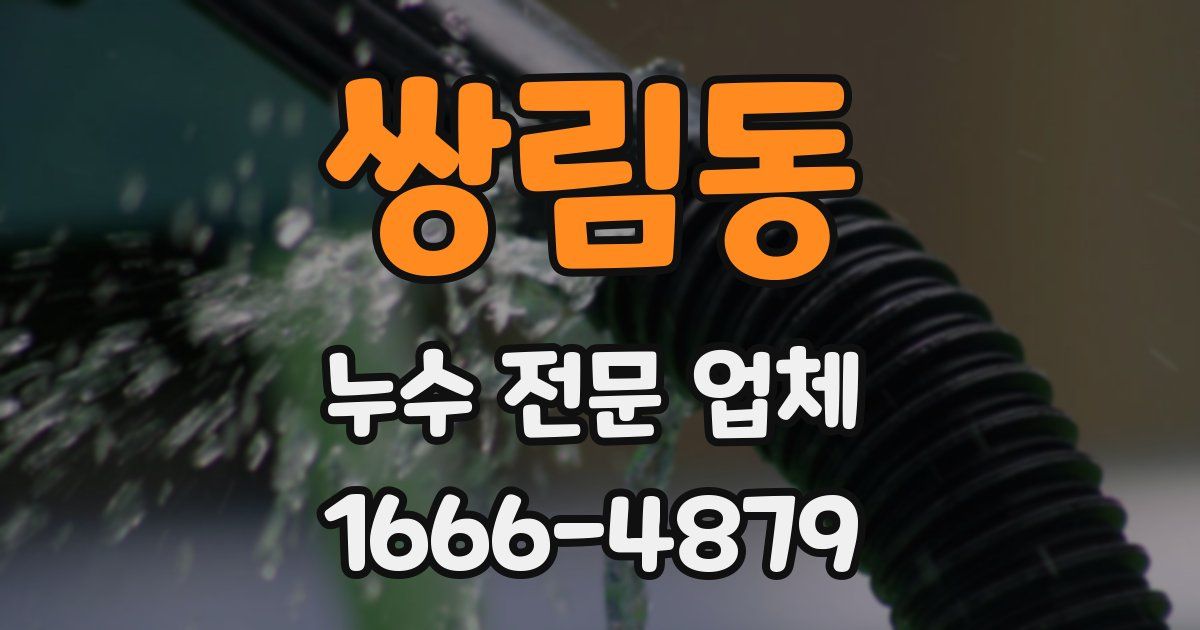 쌍림동 누수 전문 업체
