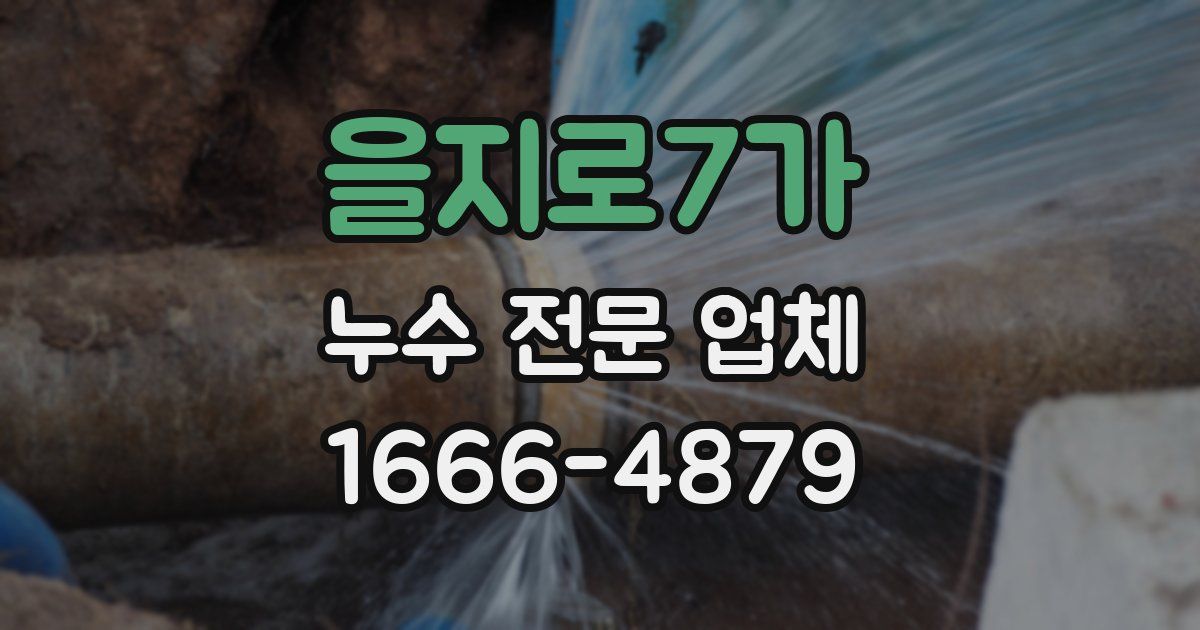 을지로7가 누수 전문 업체