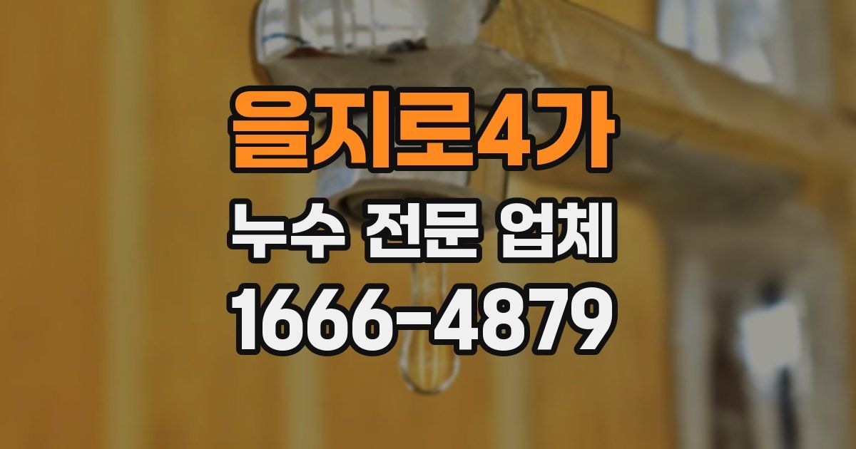 을지로4가 누수 전문 업체