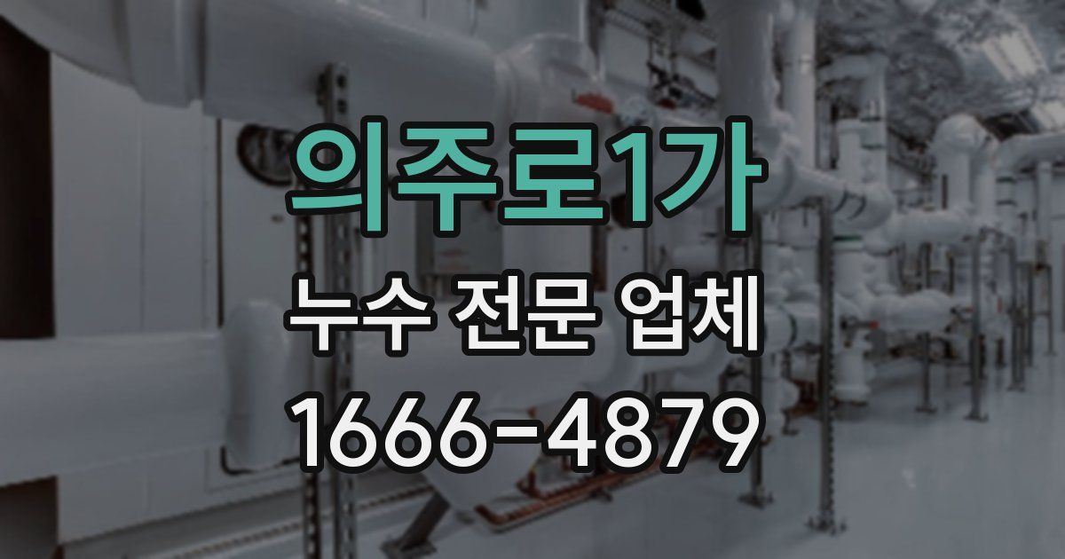 의주로1가 누수 전문 업체