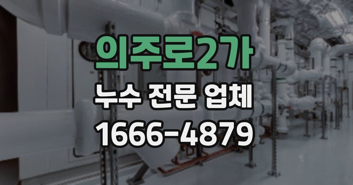 의주로2가 누수 전문 업체