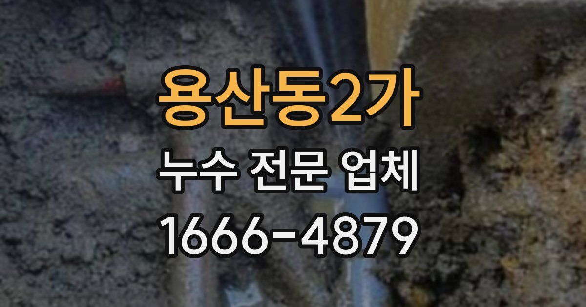 용산동2가 누수 전문 업체
