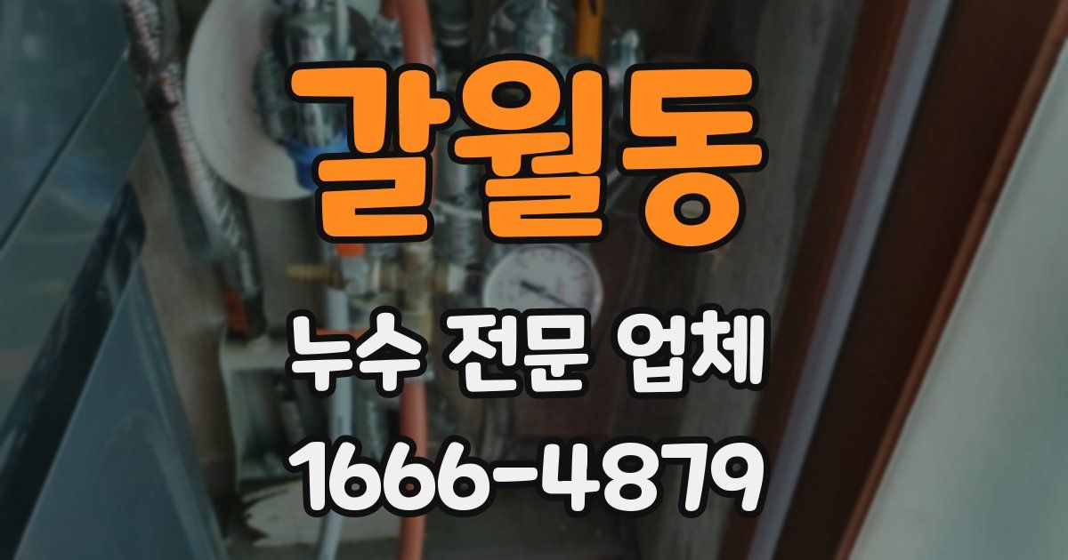 갈월동 누수 전문 업체