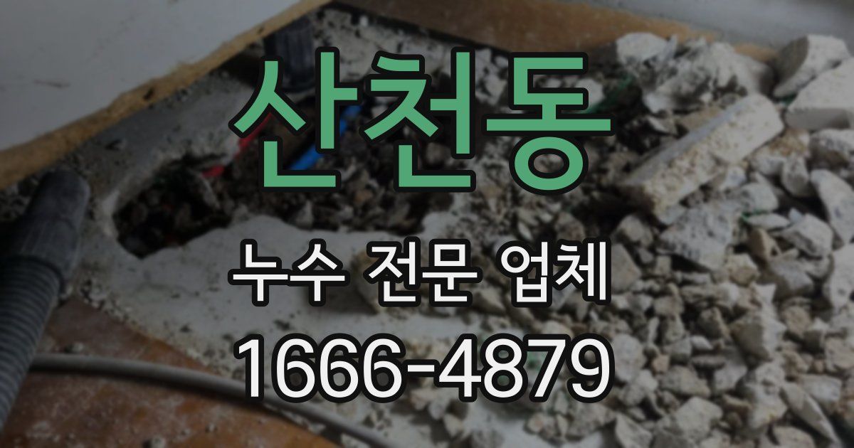 산천동 누수 전문 업체