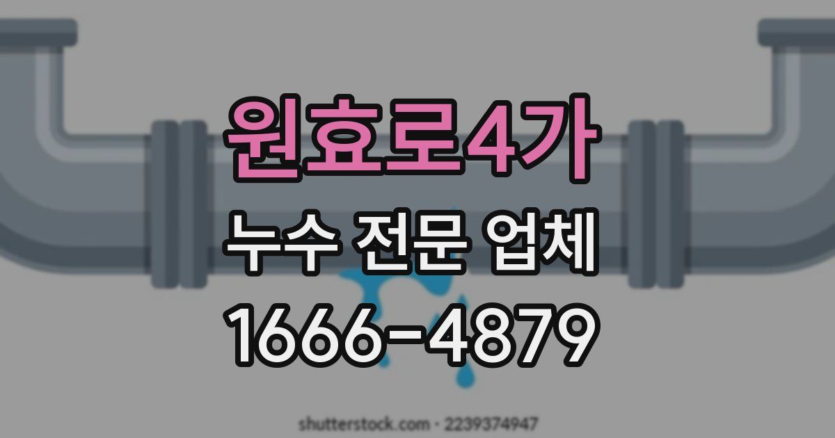원효로4가 누수 전문 업체
