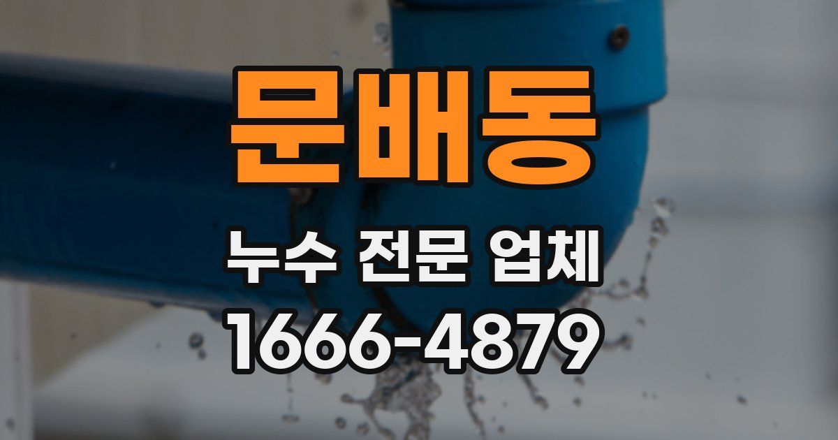 문배동 누수 전문 업체