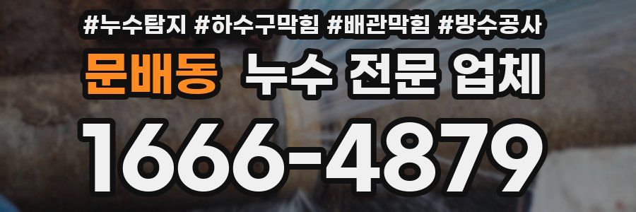 문배동 누수 전문 업체
