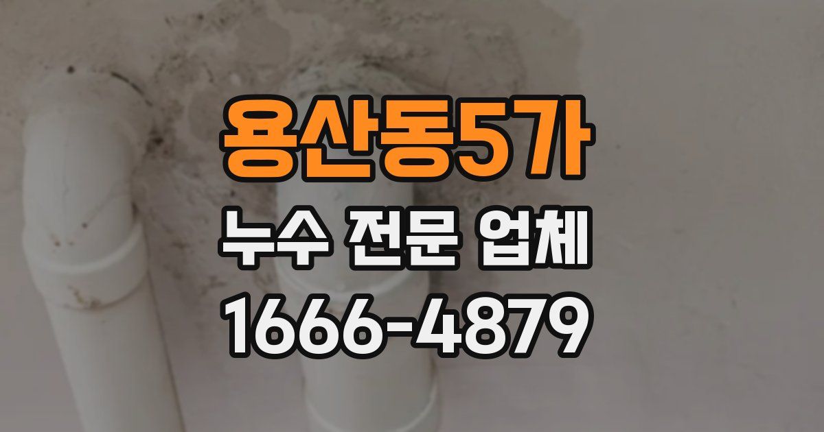 용산동5가 누수 전문 업체