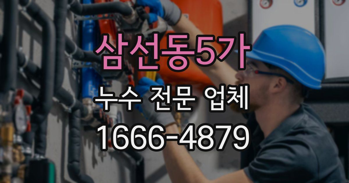 삼선동5가 누수 전문 업체