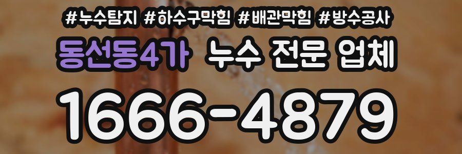 동선동4가 누수 전문 업체