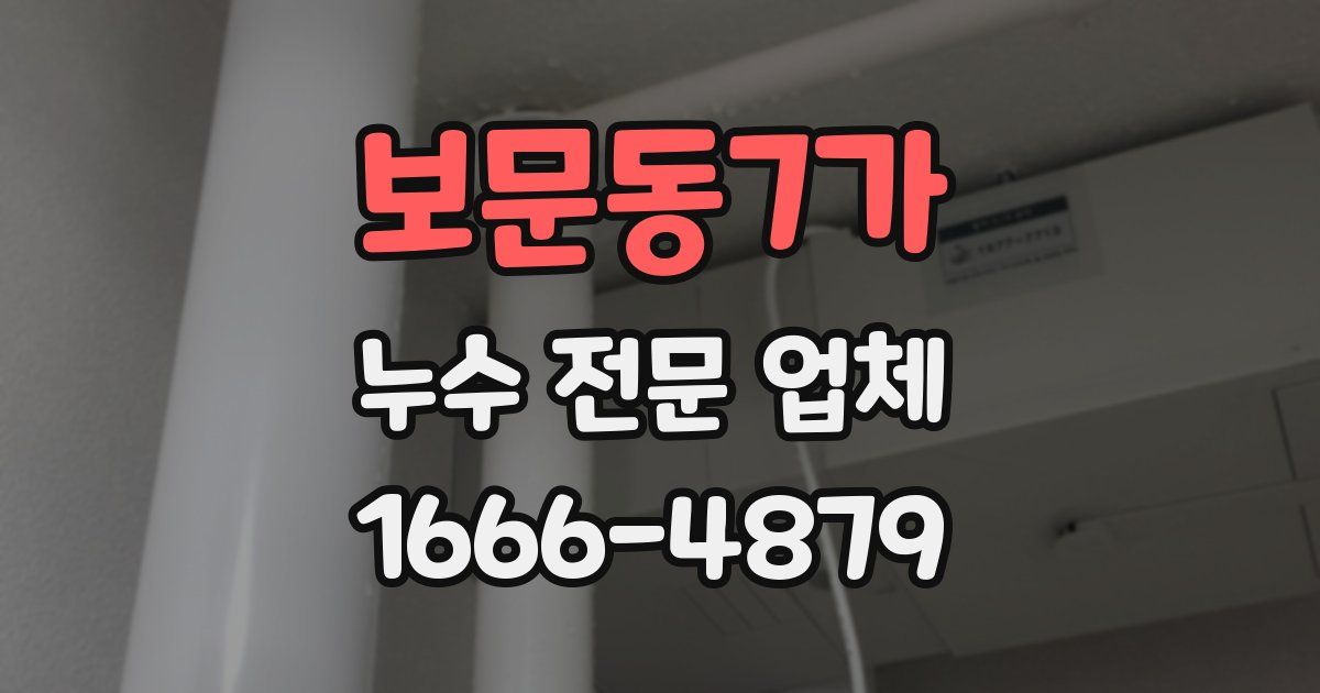 보문동7가 누수 전문 업체