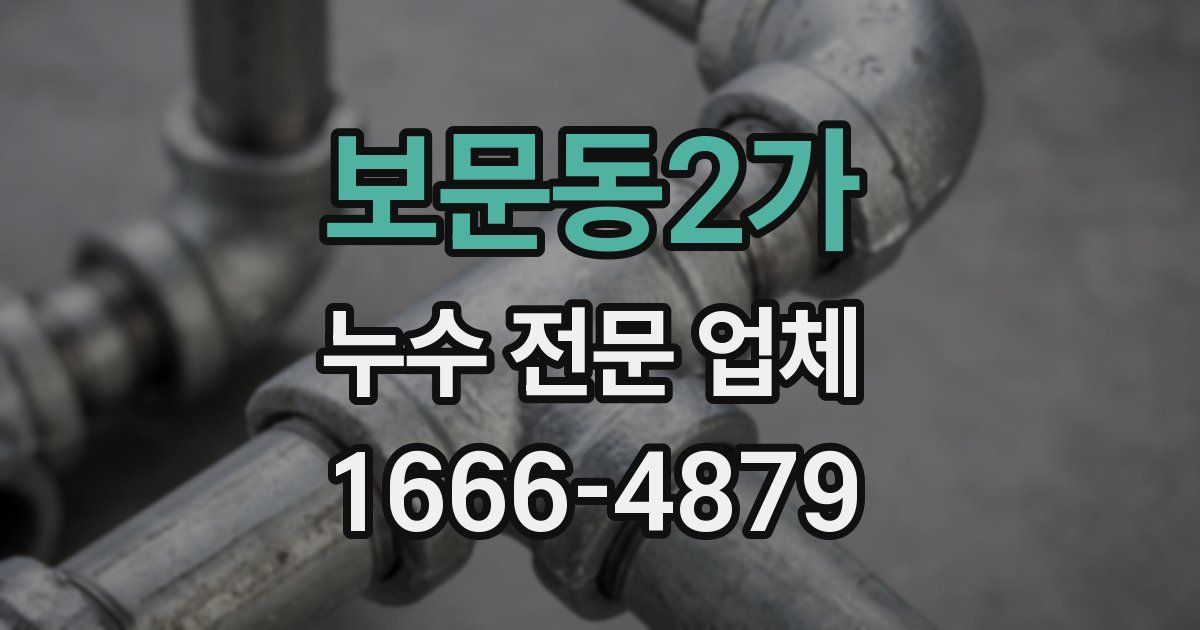 보문동2가 누수 전문 업체