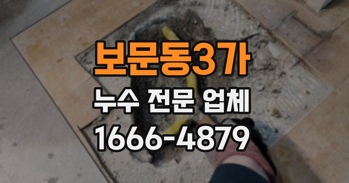 보문동3가 누수 전문 업체