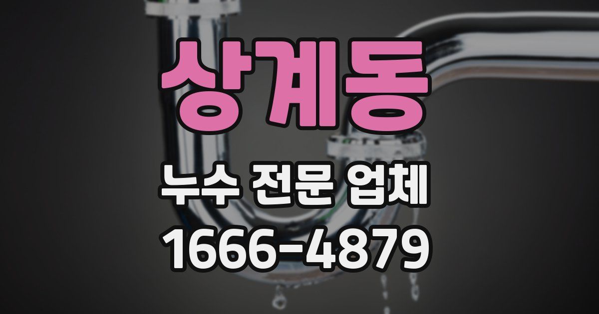 상계동 누수 전문 업체