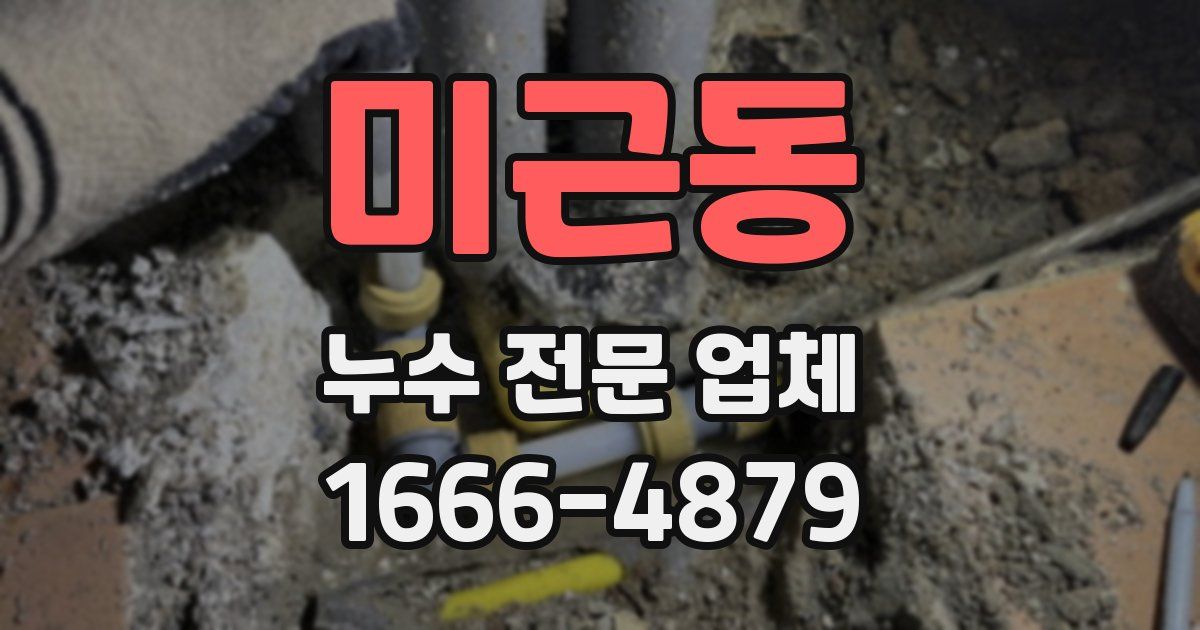 미근동 누수 전문 업체