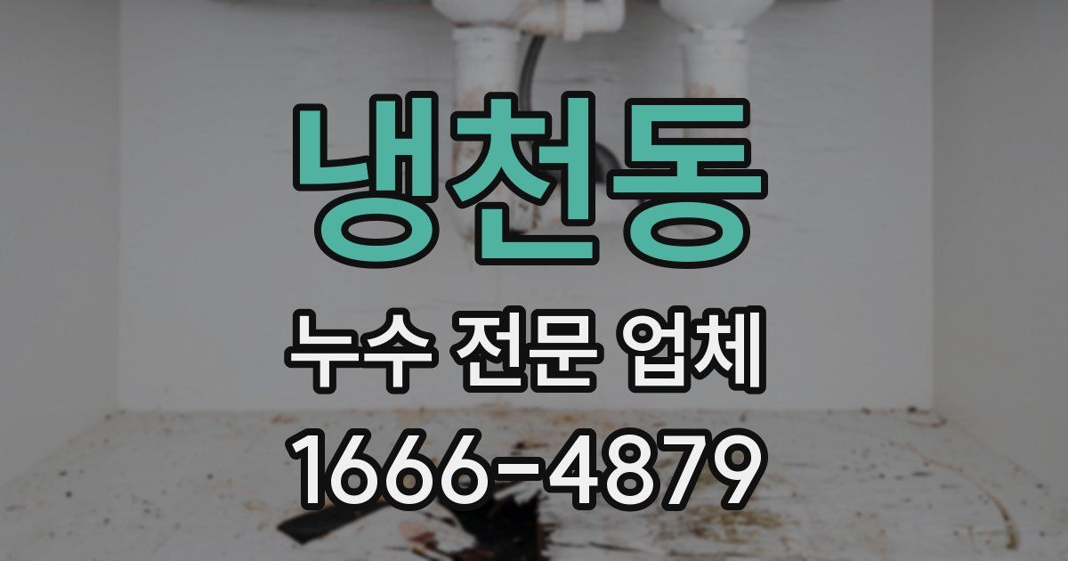 냉천동 누수 전문 업체