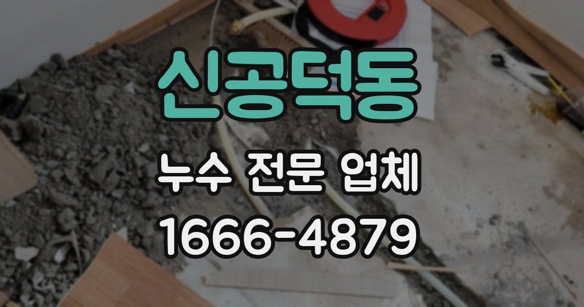신공덕동 누수 전문 업체
