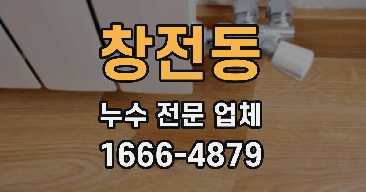 창전동 누수 전문 업체