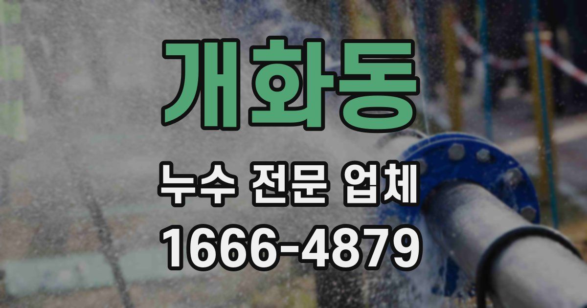 개화동 누수 전문 업체